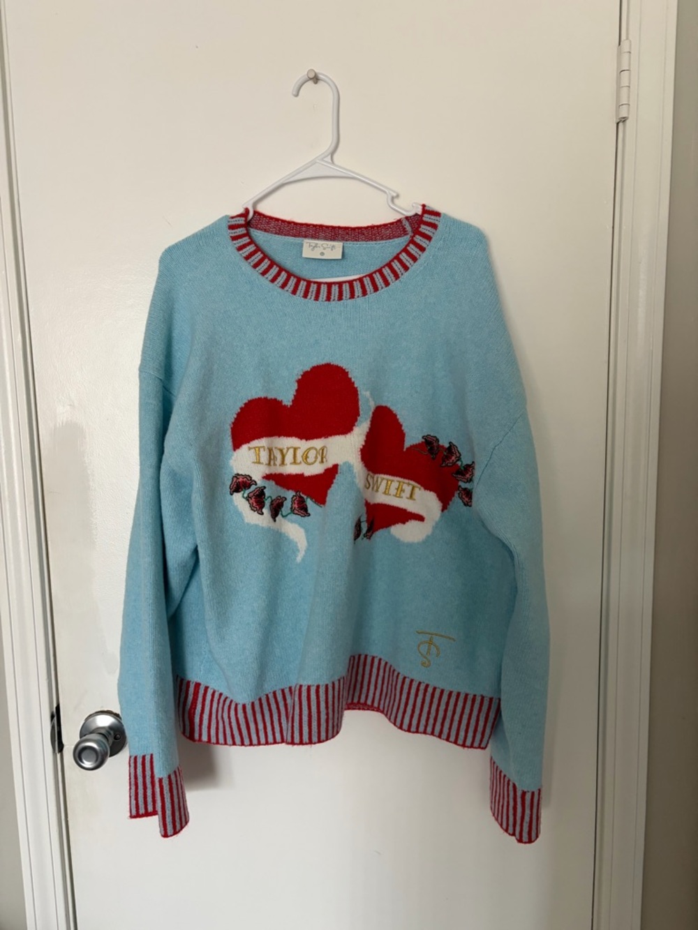 Taylor Swift Light Blue Heart Sweater